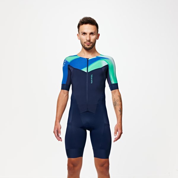 Men’s Long-Distance Triathlon Trisuit - Navy Gradient