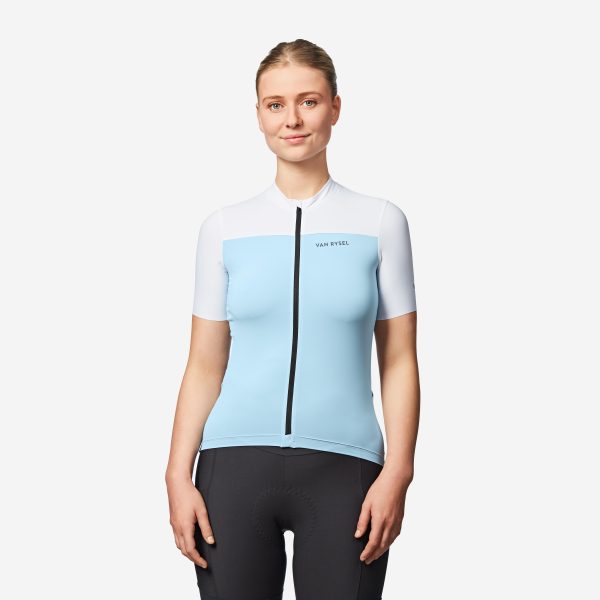 women-s-short-sleeved-cycling-jersey-edr-2-blue.jpg Women's Fitted Short-Sleeved Road Cycling Jersey, EDR 2